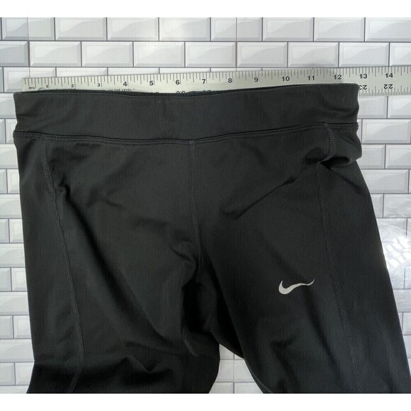 Set of 2 Nike Running Cropped Legging Womens XS Nylon Stretch Black - Picture 8 of 16